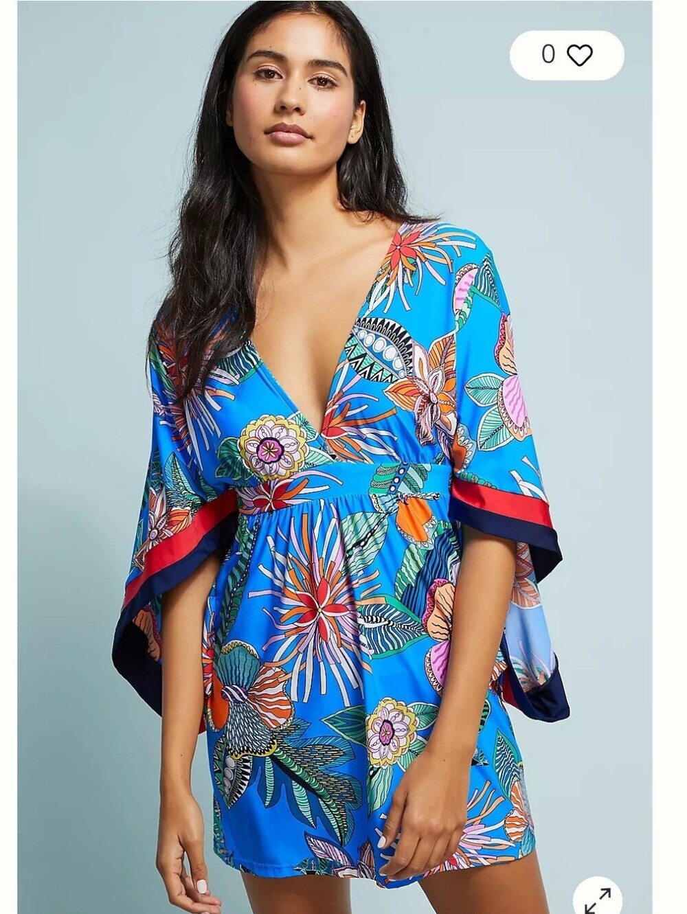 Trina Turk Tahiti Swim Cover Up Dress Floral Print Tropical Vacation Size Small